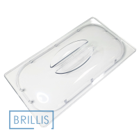 Крышка гастроемкости BRILLIS из поликарбоната GN 1/3, прозрачная купольная