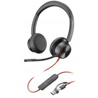 Poly Гарнітура комп'ютерна стерео On-ear Blackwire 8225-M, USB-A, USB-C, односпрямований, ANC, Acoustic Fence, Microsoft Teams, чорний