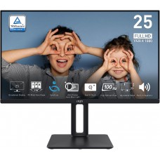 MSI Монітор 24.5" PRO MP251P D-Sub, HDMI, MM, IPS, 100Hz, 4ms, sRGB 101%, FreeSync, Pivot