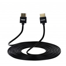 2E Кабель HDMI (M/M), 3м, 2.0, Slim High Speed Aluminum, чорний