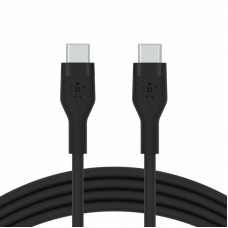 Belkin Кабель USB-C > USB-C заряджання/синхронізації, 3м, 60Вт, Type-C, силіконовий з кліпсою, чорний