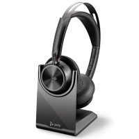 Poly Гарнітура комп'ютерна стерео On-ear Voyager Focus 2-M з підставкою для заряджання, USB-A, Bluetooth, односпрямований, ANC, Acoustic fence, сертифікат Microsoft Teams, чорний