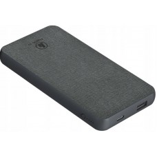 HAMA Акумулятор портативний літій-іонний power bank Fabric 10, 10000мАч, USB-A/USB-C, 12Вт, сірий