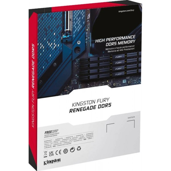 Kingston Пам'ять ПК DDR5 16GB 7600 FURY Renegade XMP Срібний