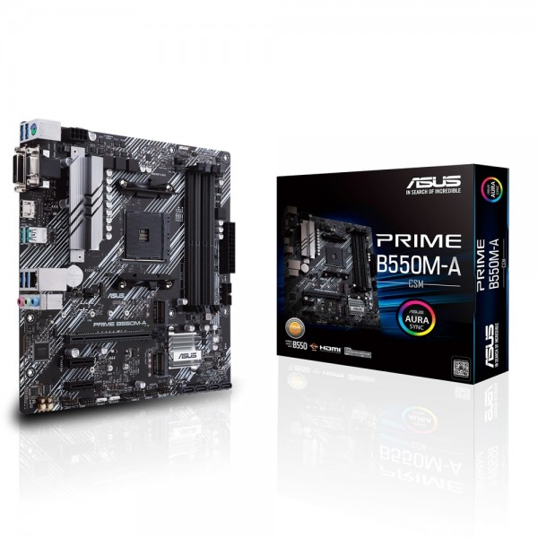 ASUS Материнcька плата PRIME B550M-A/CSM sAM4 B550 4xDDR4 M.2 HDMI DVI D-Sub CSM mATX
