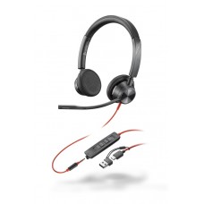 Poly Гарнітура комп'ютерна стерео On-ear Blackwire 3325-M, USB-A, USB-C, всеспрямований, Microsoft Teams, чорний