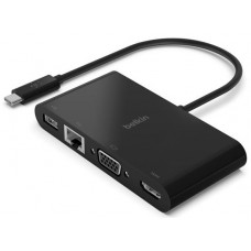 Belkin Адаптер USB-C - Ethernet, HDMI, VGA, USB-A, black