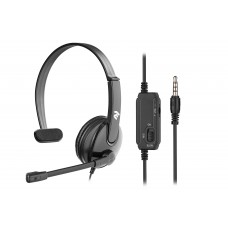 Гарнітура ПК моно On-ear 2E CH12 mini-jack, omni-mic, 1.2м, чорний