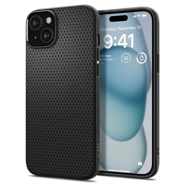 Spigen Чохол для Apple iPhone 15 Liquid Air, Matte Black