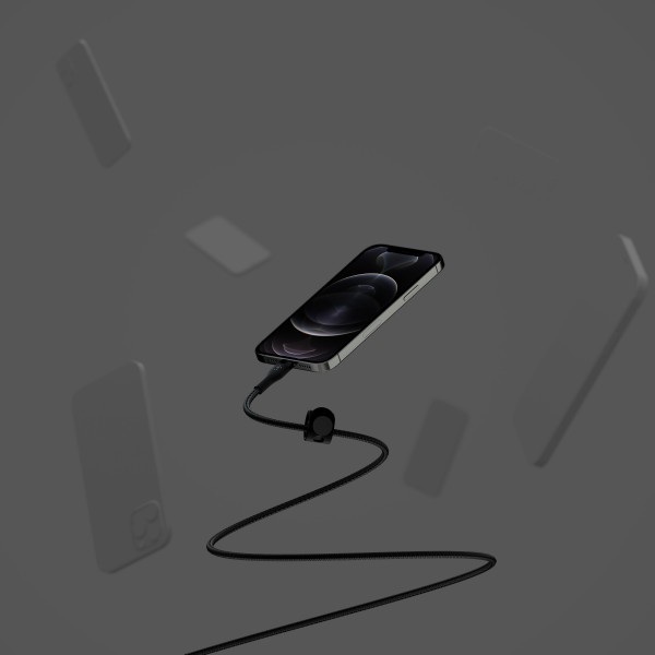 Belkin Кабель USB-С - Lightning, BRAIDED SILICONE, 1m, black