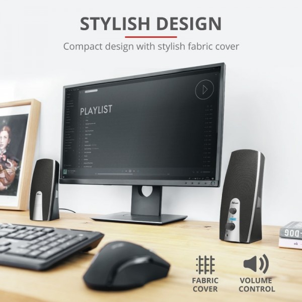 Trust Акустична система (Колонки) 2.0 MILA USB Black/WHITE