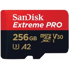 SanDisk Карта пам'яті microSD 256GB C10 UHS-I U3 R200/W140MB/s Extreme Pro V30 + SD