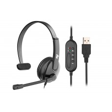 Гарнітура ПК моно On-ear 2E CH12 USB, omni-mic, 2м, чорний