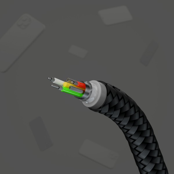 Belkin Кабель USB-С - Lightning, BRAIDED SILICONE, 1m, black