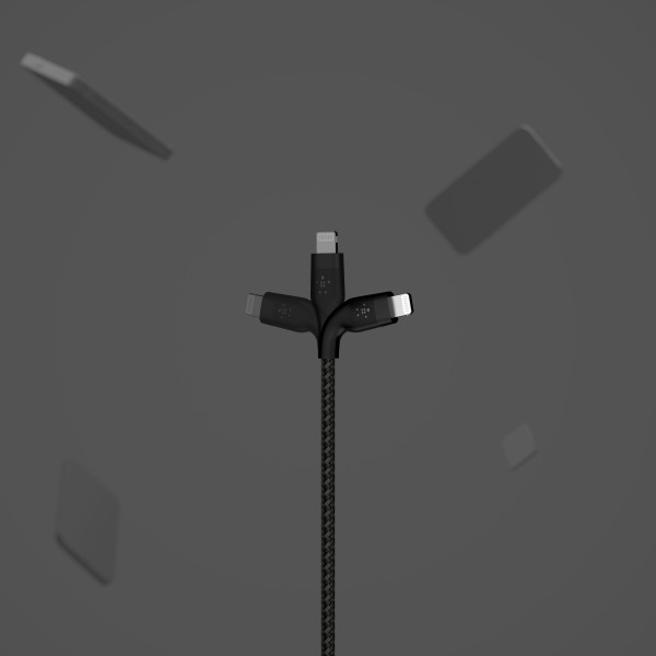 Belkin Кабель USB-С - Lightning, BRAIDED SILICONE, 1m, black