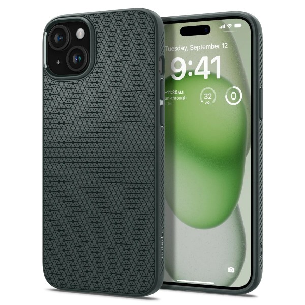 Spigen Чохол для Apple iPhone 15 Plus Liquid Air, Abyss Green