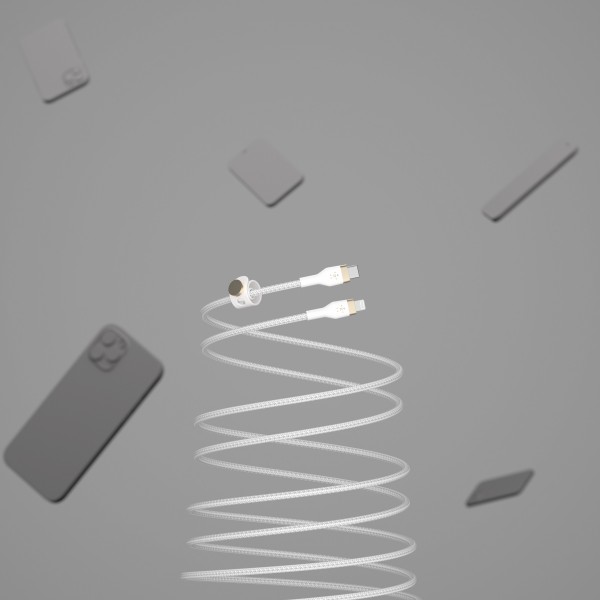 Belkin Кабель USB-С - Lightning BRAIDED SILICONE 1m White