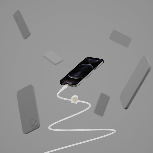 Belkin Кабель USB-С - Lightning BRAIDED SILICONE 1m White