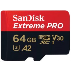 SanDisk Карта пам'яті microSD 64GB C10 UHS-I U3 R200/W90MB/s Extreme Pro V30 + SD