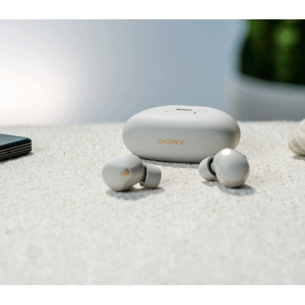 Sony Навушники TWS WF-1000XM5 BT 5.3, ANC, Hi-Res, IPX4, SBC, AAC, LDAC, LC3, Сріблястий