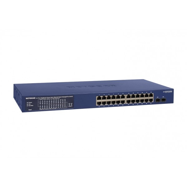 NETGEAR Комутатор GS724TPP 24x1GE PoE+(380Вт), 2xSFP, керований