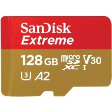 SanDisk Карта пам'яті microSD 128GB C10 UHS-I U3 R190/W90MB/s Extreme V30 + SD