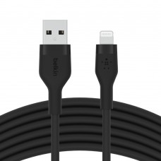 Belkin Кабель заряджання/синхронізації USB-A > Lightning, 2м, силіконовий з кліпсою, чорний