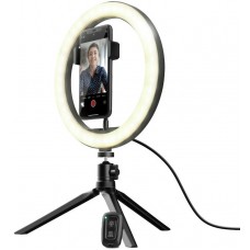 Trust Штатив зі світлодіодним кільцем MakuRing Light Vlogging kit Black