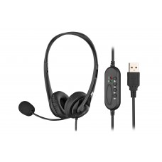 Гарнітура ПК стерео On-ear 2E CH11 USB, omni-mic, 2м, чорний