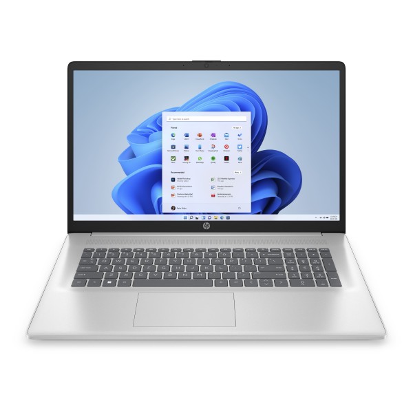 HP Ноутбук 17-cn3009ua 17.3" FHD IPS AG, Intel i3-N305, 8GB, F256GB, UMA, DOS, сріблястий