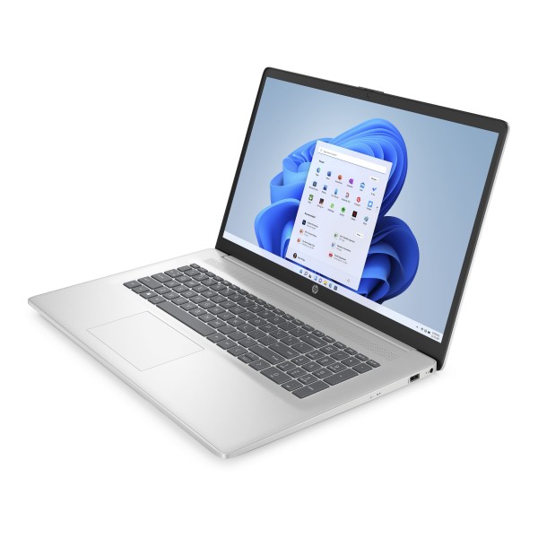 HP Ноутбук 17-cn3009ua 17.3" FHD IPS AG, Intel i3-N305, 8GB, F256GB, UMA, DOS, сріблястий
