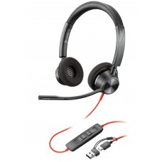 Poly Гарнітура комп'ютерна стерео On-ear Blackwire 3320-M, USB-A, USB-C, односпрямований, Microsoft Teams, чорний