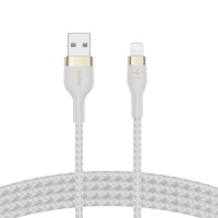 Belkin Кабель USB-A - Lightning плетений, силіконовий, з ремінцем на магніті, 1м, білий