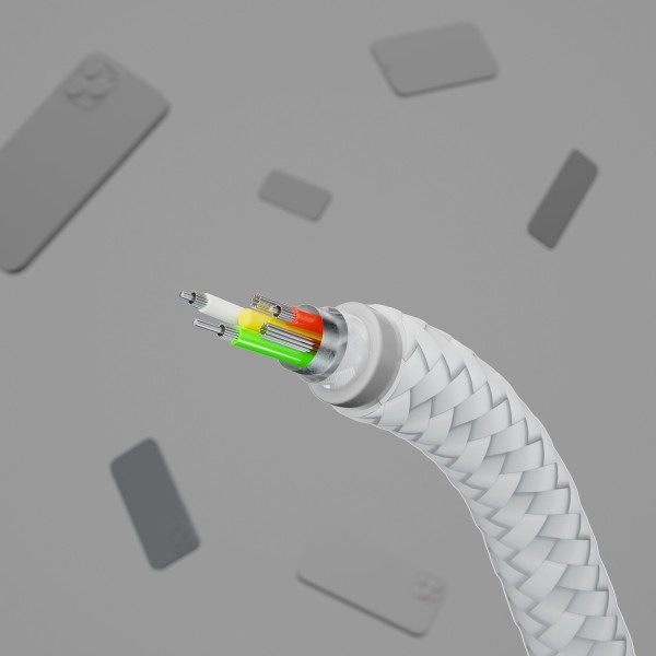 Belkin Кабель USB-A - Lightning плетений, силіконовий, з ремінцем на магніті, 1м, білий