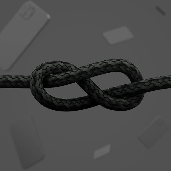 Belkin Кабель USB-С - USB-C плетений, силіконовий, з ремінцем на магніті, 1м, чорний