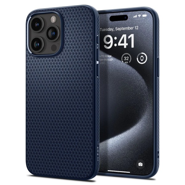 Spigen Чохол для Apple iPhone 15 Pro Liquid Air, Navy Blue