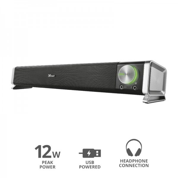 Trust Акустична система (Звукова панель) Asto for PC & TV USB Black