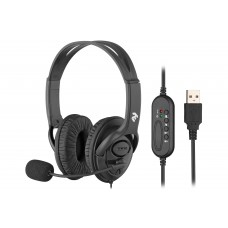 Гарнітура ПК стерео Over-ear 2E CH13 USB, omni-mic, 2м, чорний