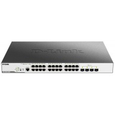 Коммутатор D-Link DGS-3000-28XMP 24xGE PoE, 4xSFP +, L2 802.3af / 802.3at (30Вт), PoE-бюджет 370Вт