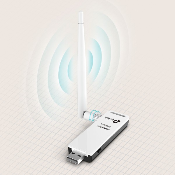 WiFi-адаптер TP-Link TL-WN722N 802.11n, 2.4 ГГц, N150, USB 2.0