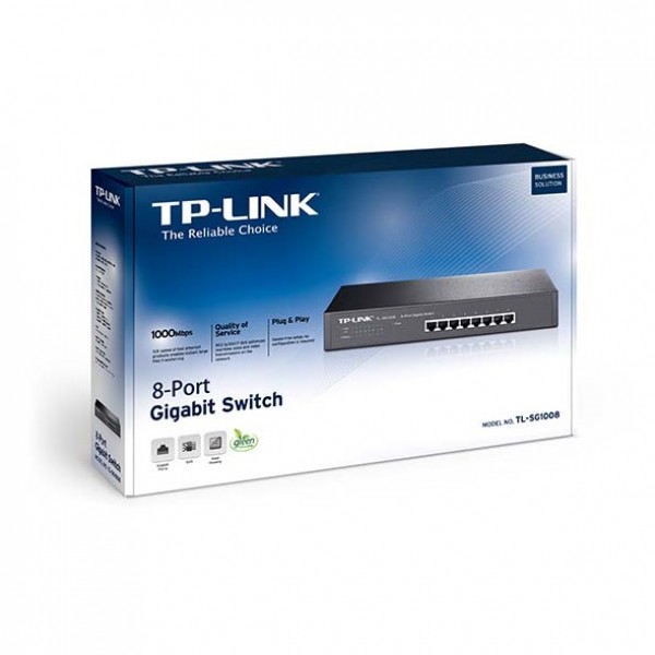 Комутатор TP-LINK TL-SG1008 8xGE некерований 13" 1U