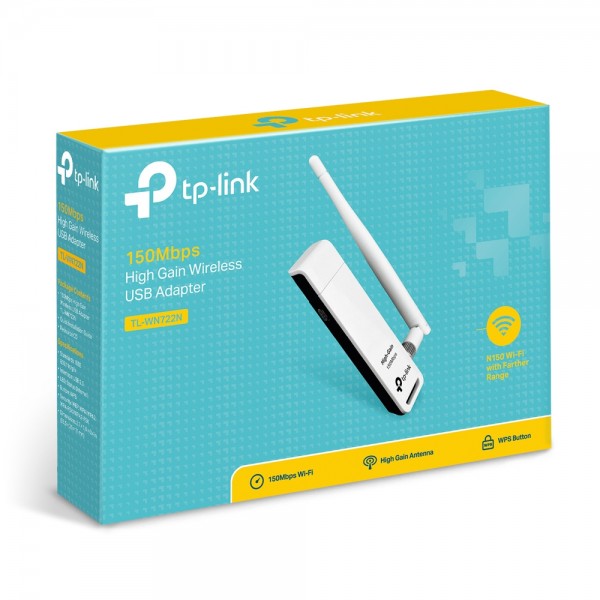 WiFi-адаптер TP-Link TL-WN722N 802.11n, 2.4 ГГц, N150, USB 2.0