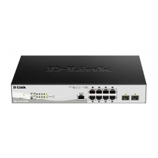 Коммутатор D-Link DGS-1210-10P/ME/B 8x1GE PoE, 2xSFP (1G), Metro Ethernet