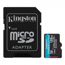 Карта пам'яті Kingston 128GB microSDXC C10 UHS-I U3 A2 R170/W90MB/s Canvas Go Plus + SD адаптер