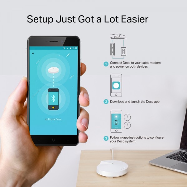 Wi-Fi система TP-LINK Deco M5 2 pcs AC1300, 1xGE LAN, 1xGE WAN, MESH, MU-MIMO, Beamforming