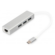 Концентратор DIGITUS DIGITUS USB-C - USB 3.0 3 Port Hub + Gigabit Ethernet