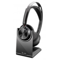 Гарнітура комп'ютерна стерео On-ear Poly Voyager Focus 2 з підставкою для заряджання, USB-A, USB-С, Bluetooth, всеспрямований, ANC, Acoustic fence, сертифікати