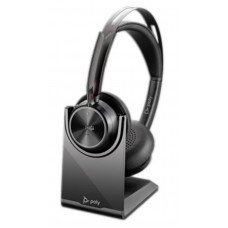 Гарнітура комп'ютерна стерео On-ear Poly Voyager Focus 2 з підставкою для заряджання, USB-A, USB-С, Bluetooth, всеспрямований, ANC, Acoustic fence, сертифікати
