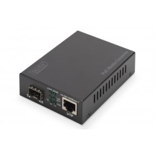 Медіаконвертор DIGITUS Gigabit PoE+, RJ45/SFP, 802.3at, 30W, incl. PSU