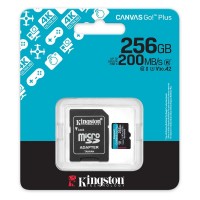 Карта пам'яті Kingston microSD 256GB C10 UHS-I U3 A2 V30 R200/W160MB/s + SD